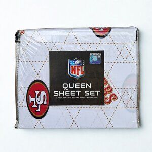 New San Francisco 49ers 4 Piece QUEEN Bed Sheet Set NFL Football SF Niners FTTB